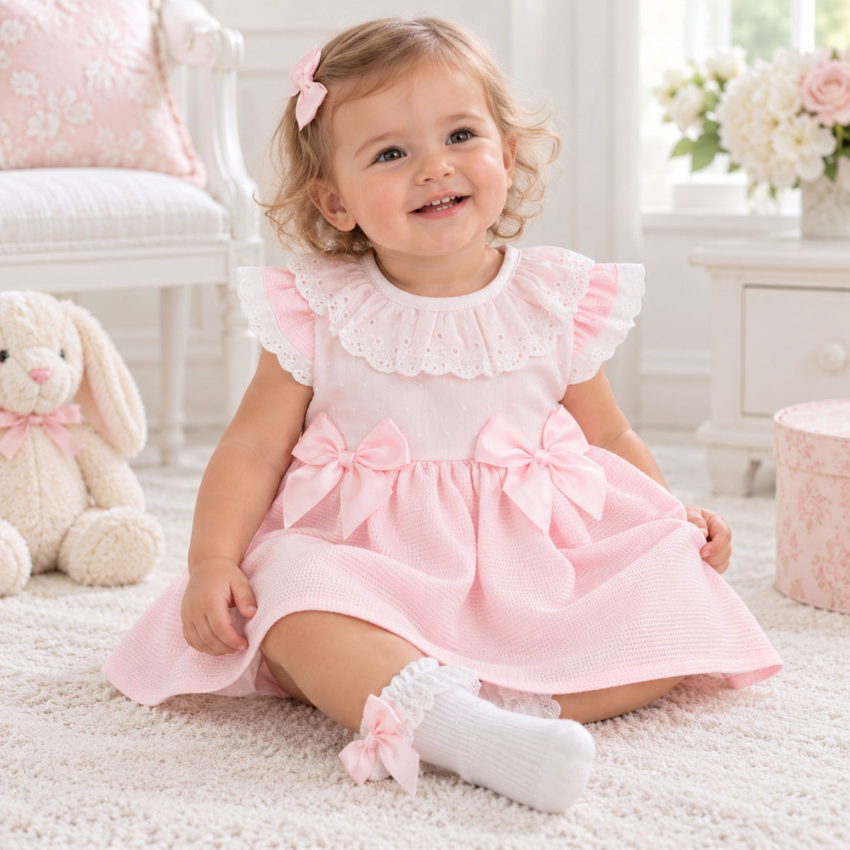 toddler pink spaish style dress