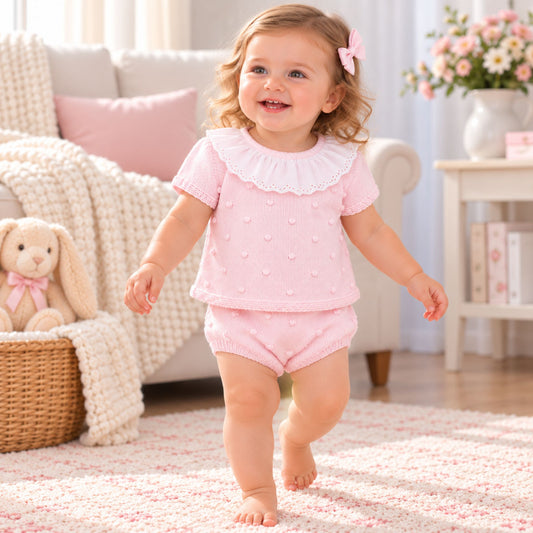 baby girl two piece knitted set