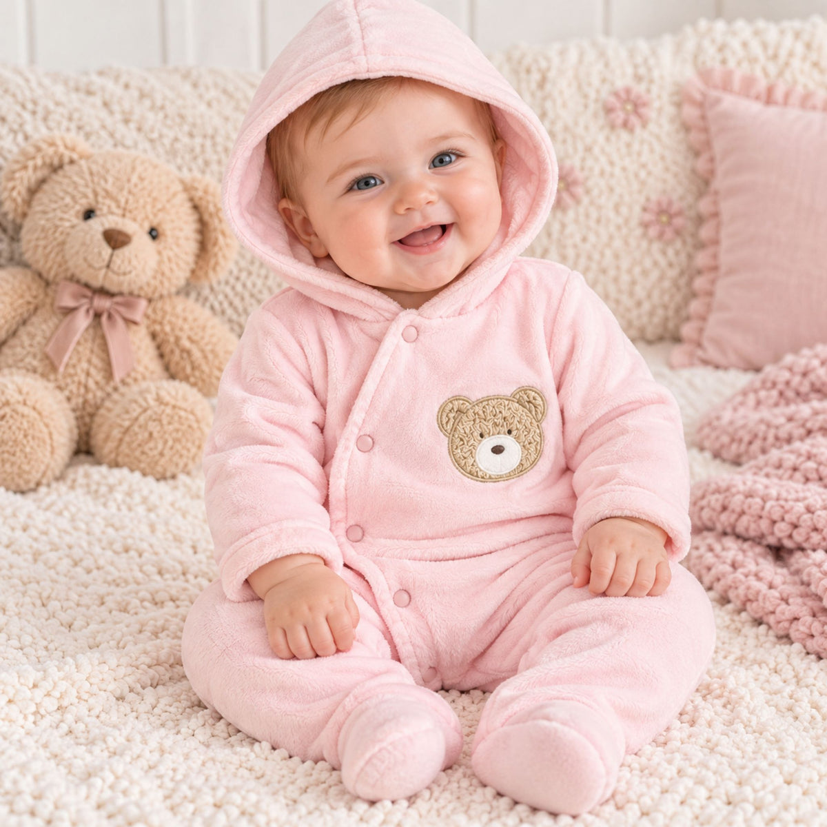 baby girl pink snowsuit