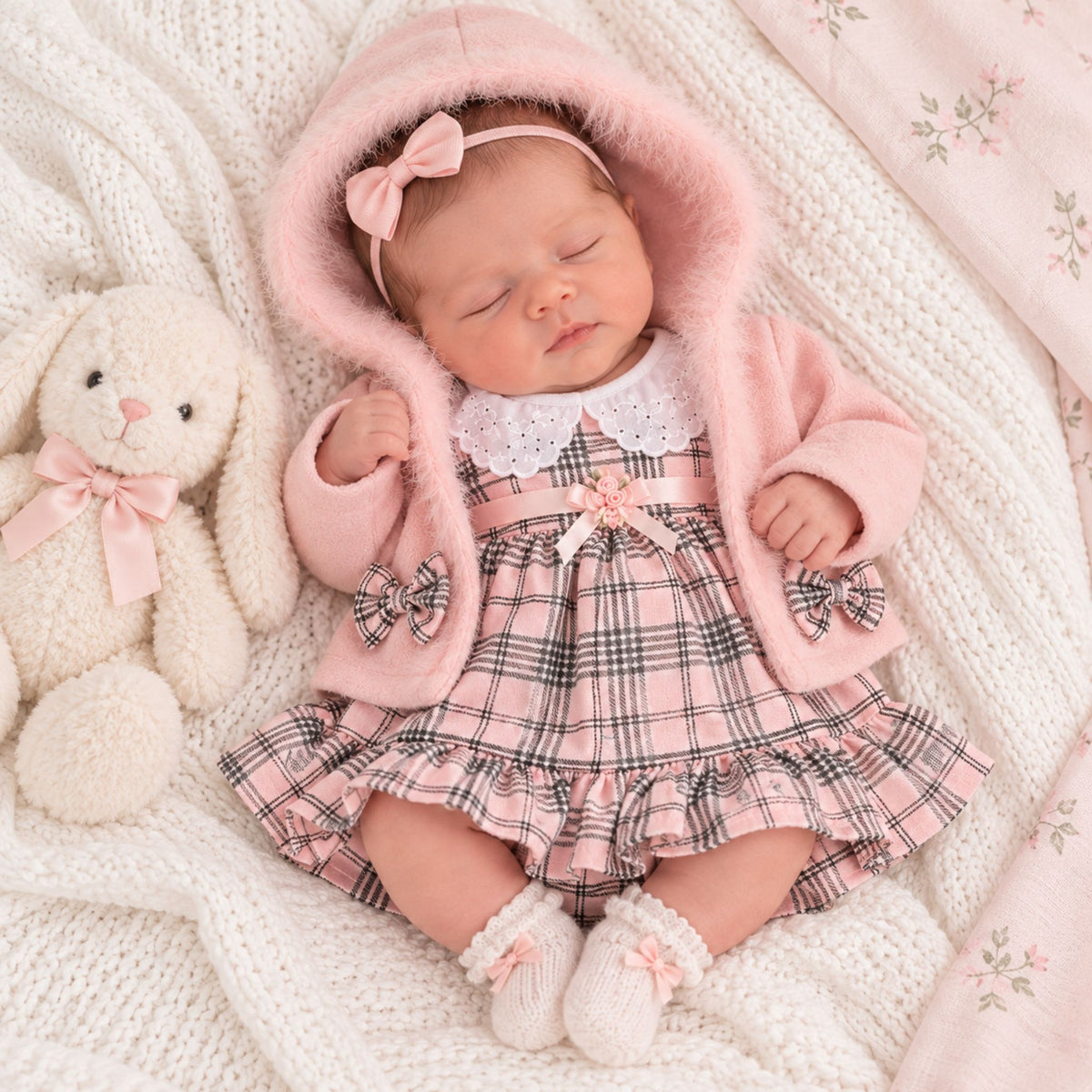 Baby Girls Pink Tartan Dress and Jacket