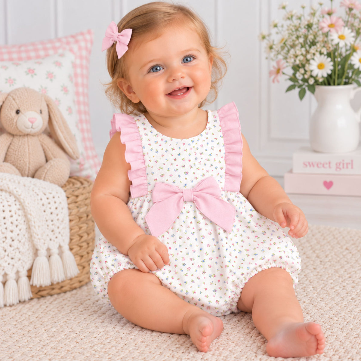baby girl pink floral romper by rapife