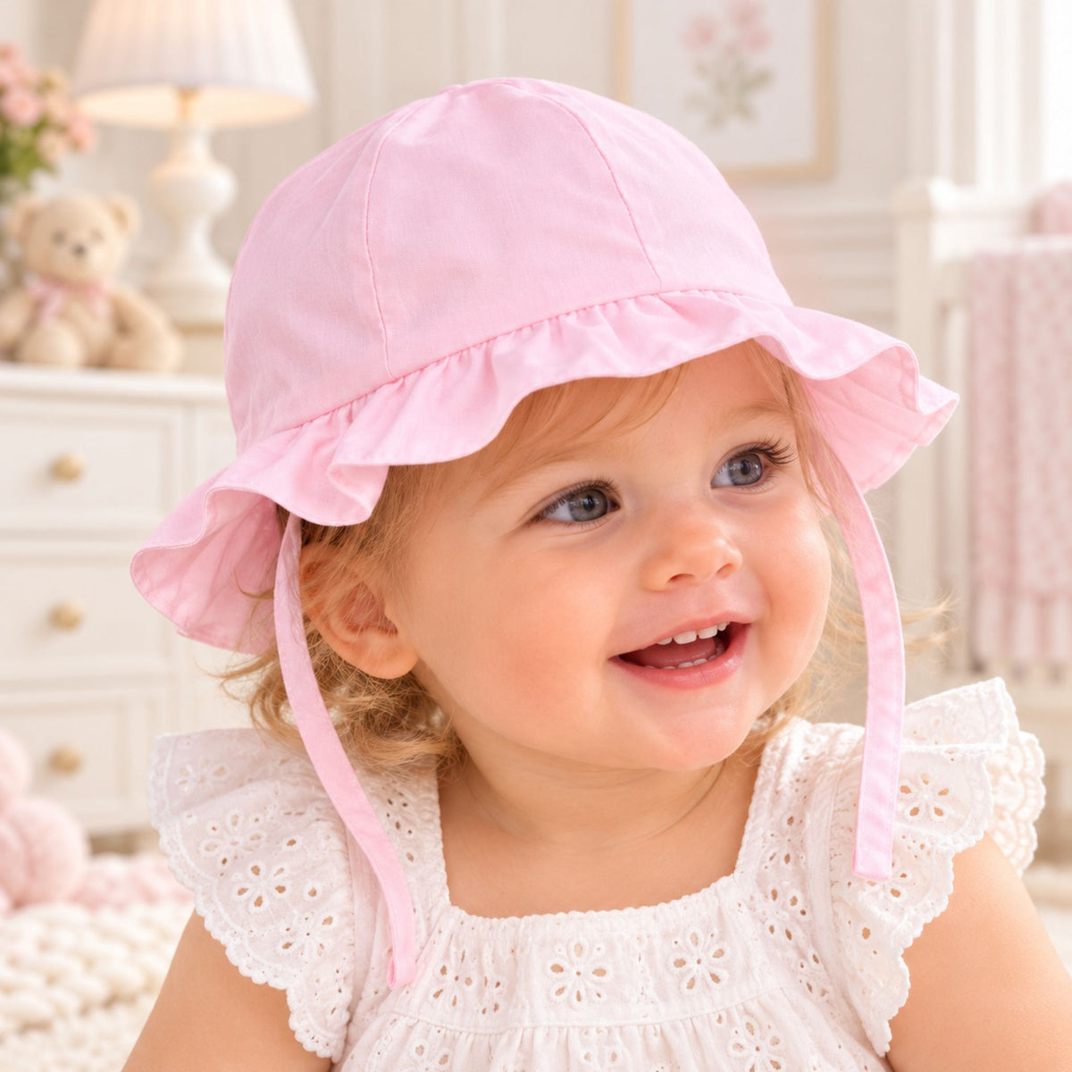baby girl sun hat pink