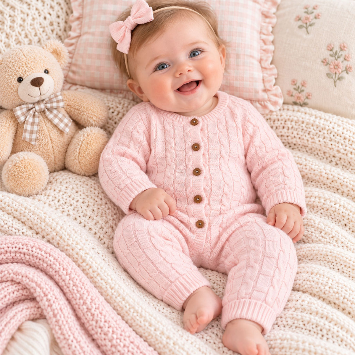 baby girl knitted one piece by dandelion