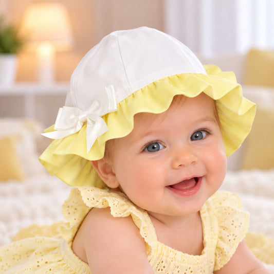 Baby Girls Lemon Frill Sun Hat (0–2 Years)