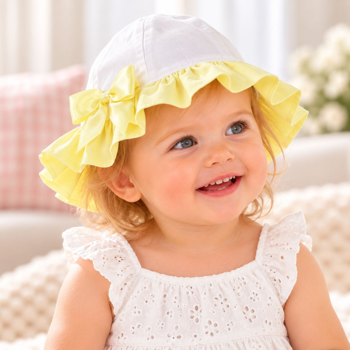 Baby Girls Lemon Frill Sun Hat (0–2 Years)