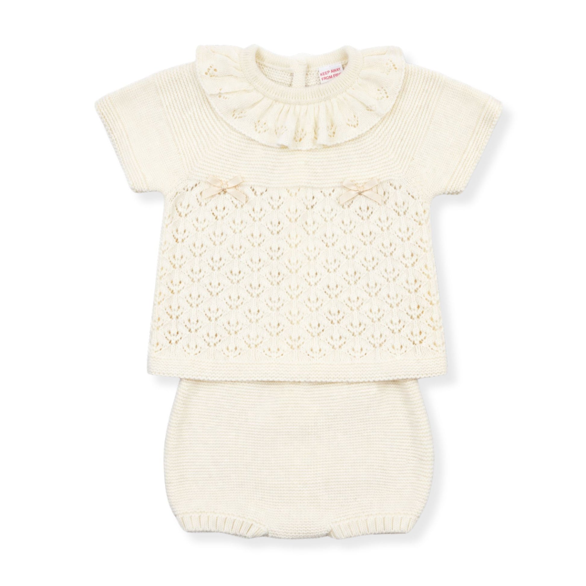baby grls ivory knitted set