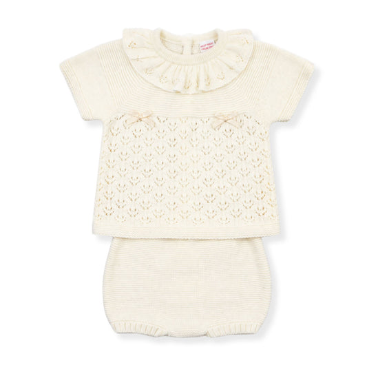 baby grls ivory knitted set