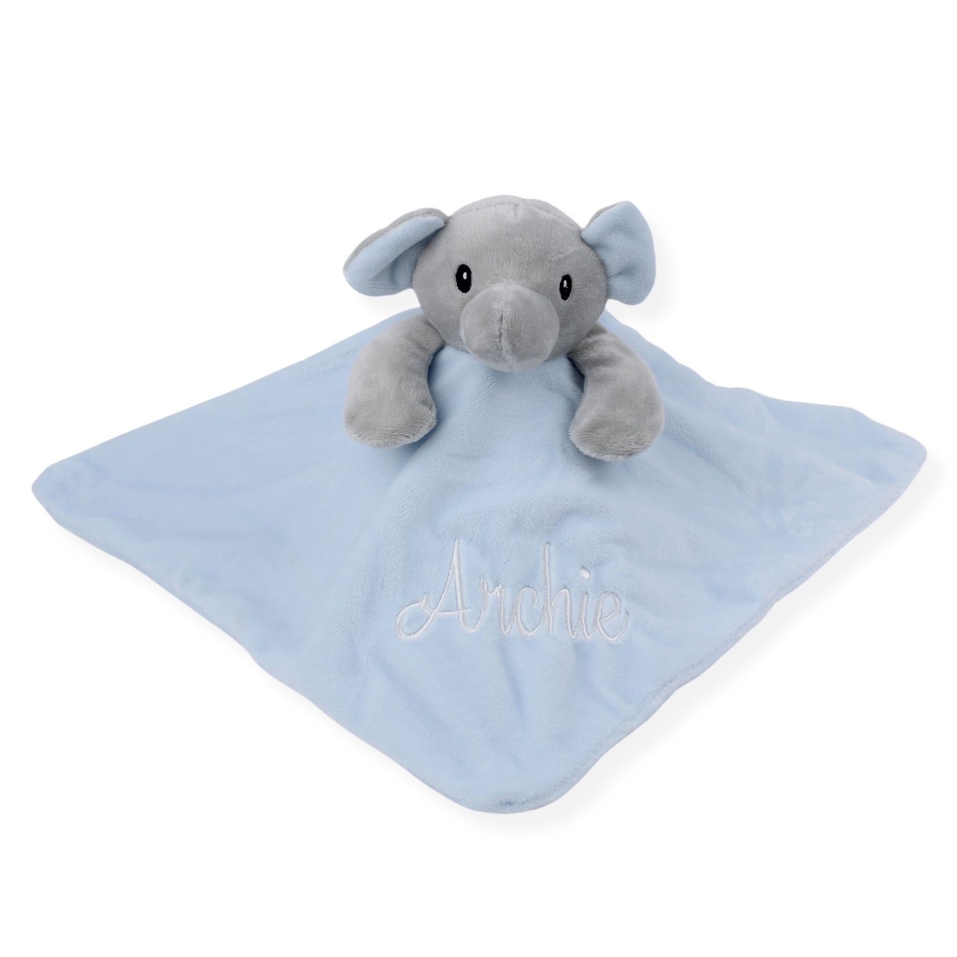 baby boys personalised comforter elephant blue