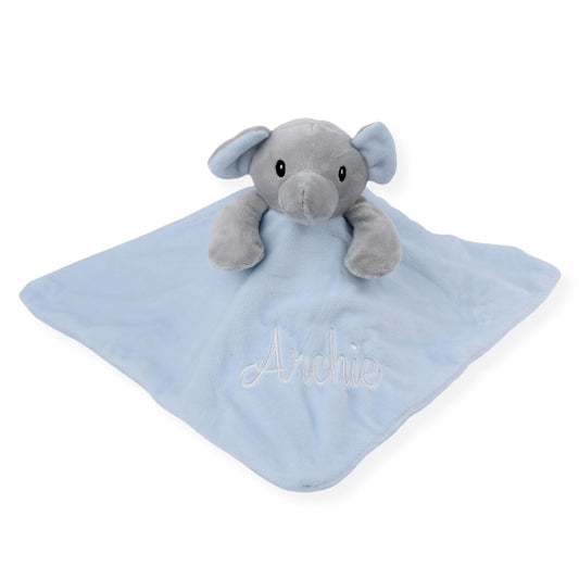 baby boys personalised comforter elephant blue