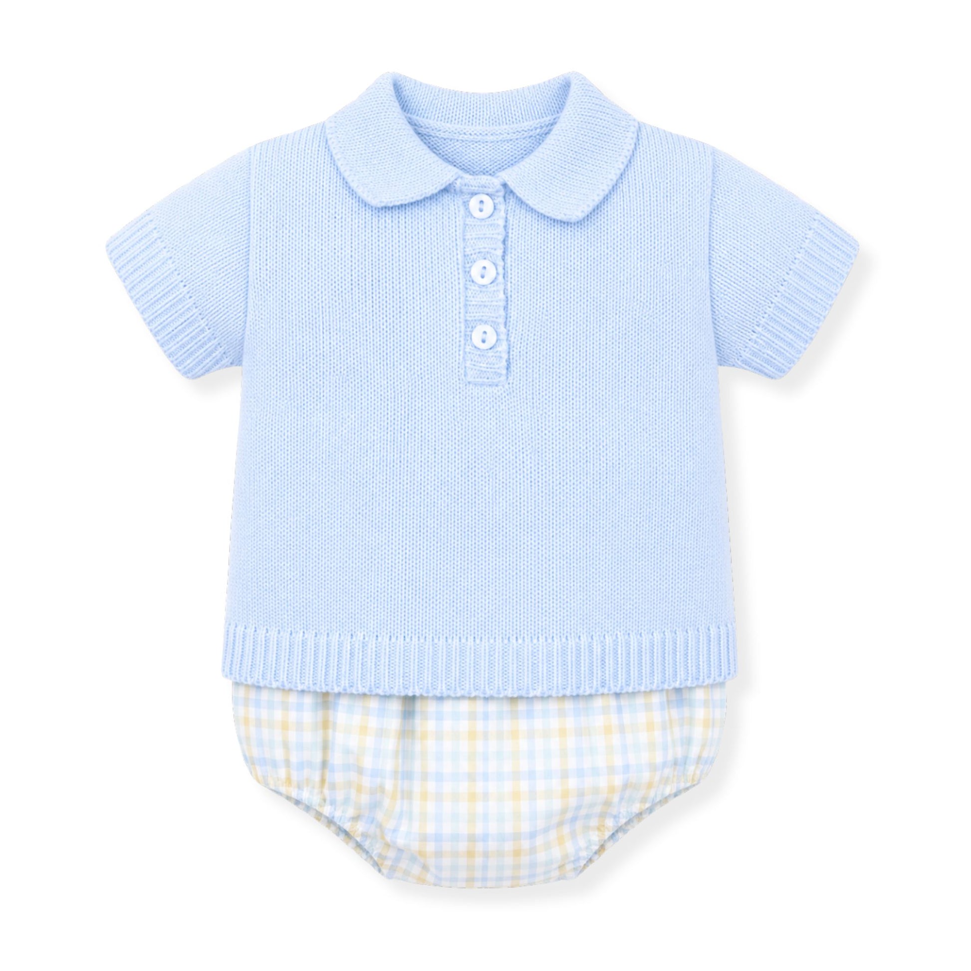 PEX BABY BOYS TWO PIECE KNITTED SUMMER OUTFIT
