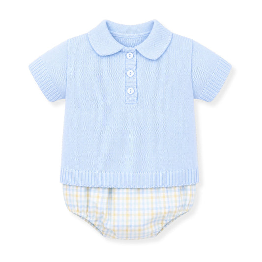 PEX BABY BOYS TWO PIECE KNITTED SUMMER OUTFIT