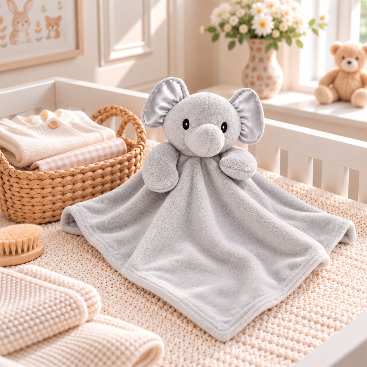 Grey Elephant Baby Comforter