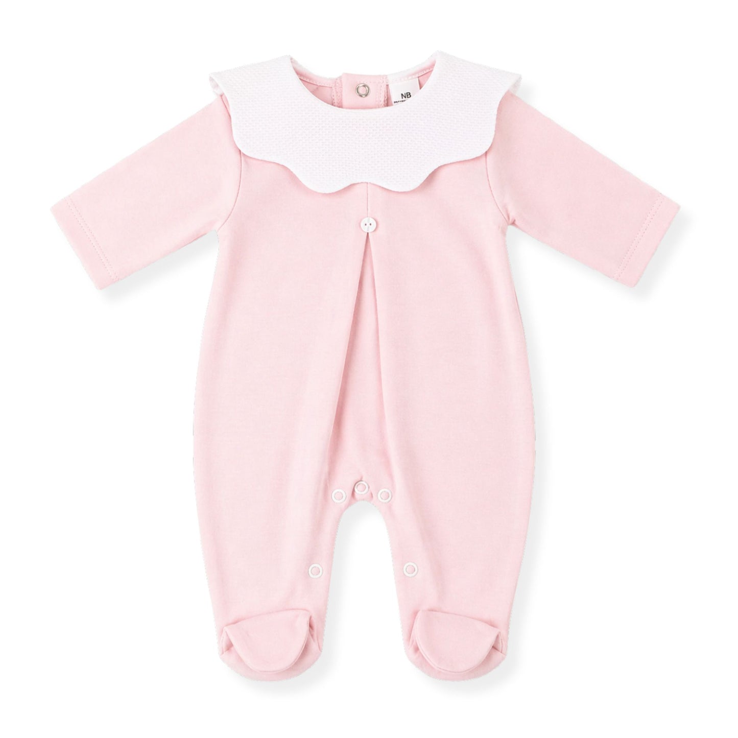 baby girls pink velour sleepsuit