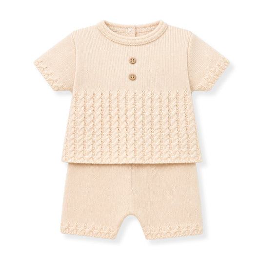 baby boys 2 piece knitted set by Dandelion