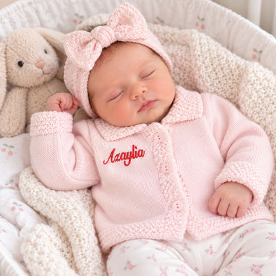 Personalised Baby Girls Cardigan - Pink