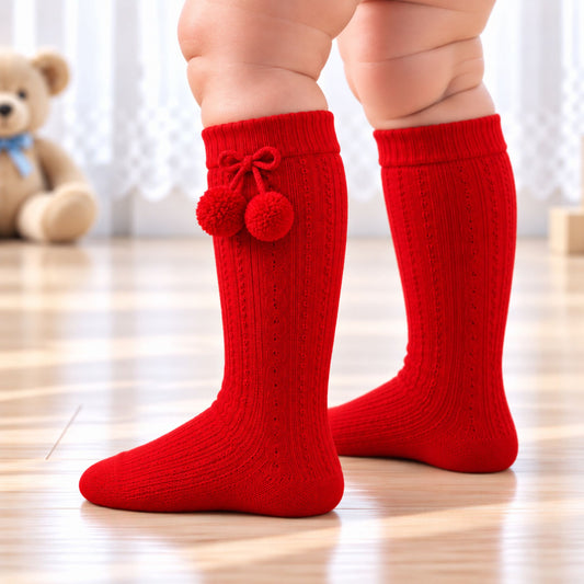 baby red pom scks
