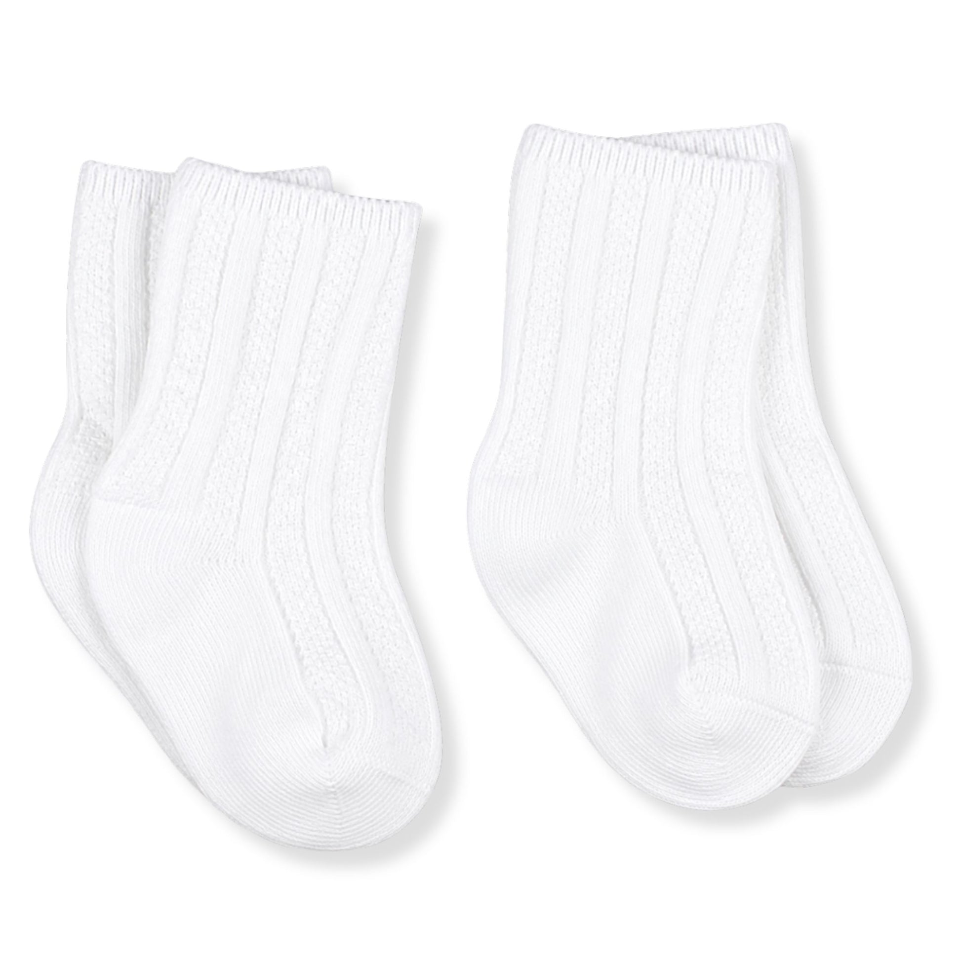 Two white socks on a white background
