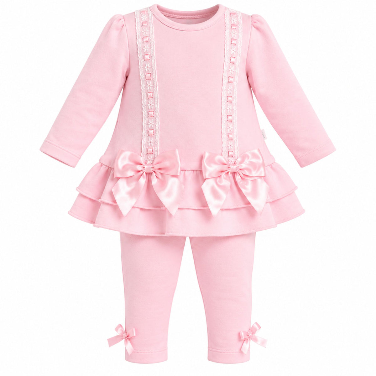 Baby Girls Pink Bow Top & Leggings 2 Piece Outfit – Kleo Kids