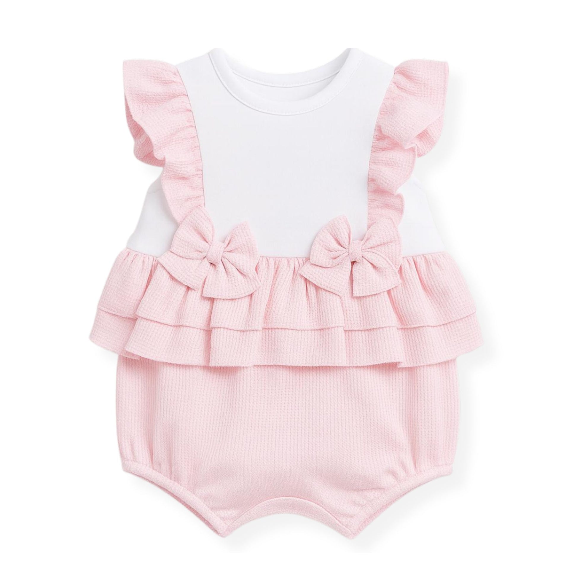 baby girls romper pink in a spanish style