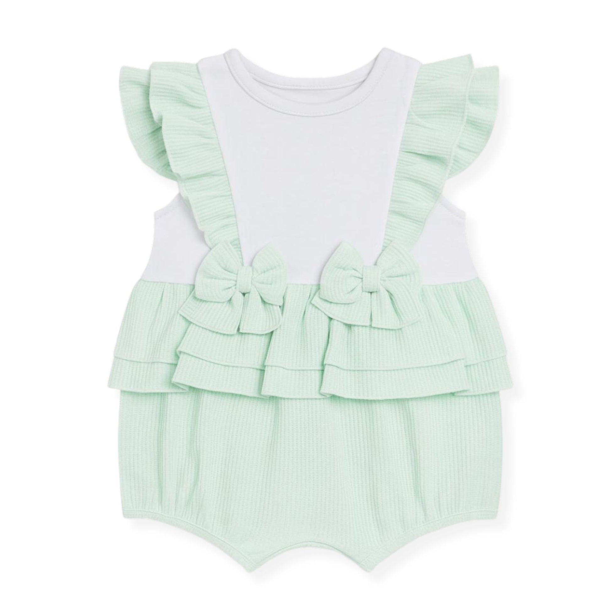 baby girls spanish romper in mint green