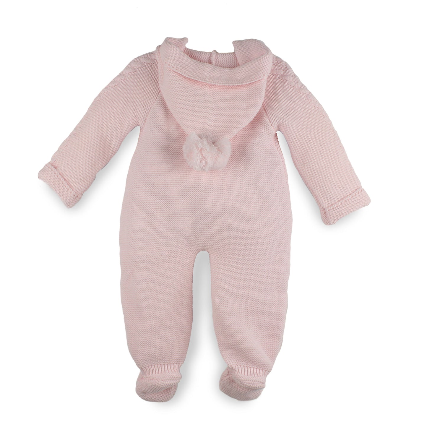 Pink Knitted Baby All-In-One Pramsuit