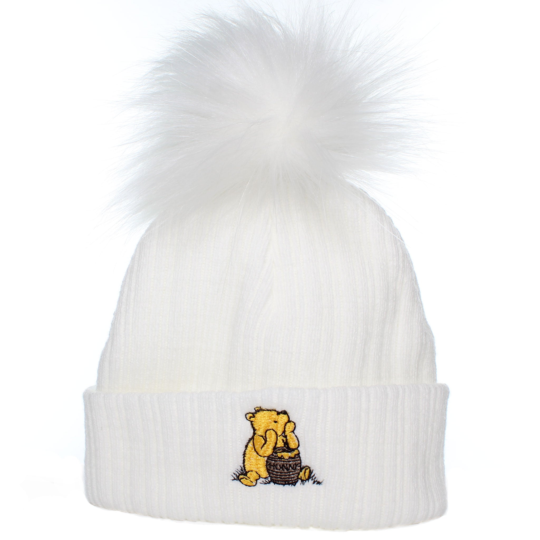 white bear pastel baby hat