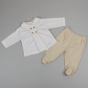 baby boys beige outfit cotton 