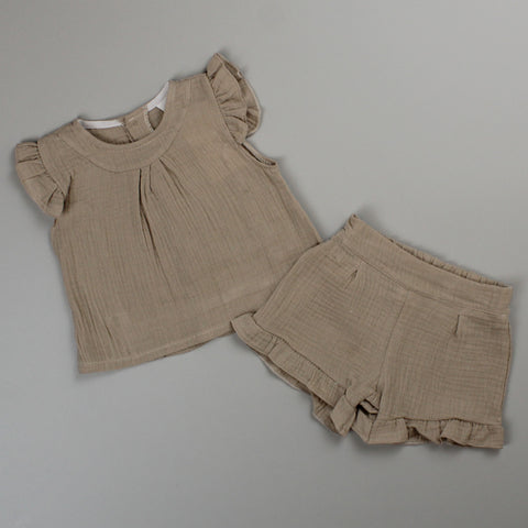 baby girls summer outfit shorts and vest