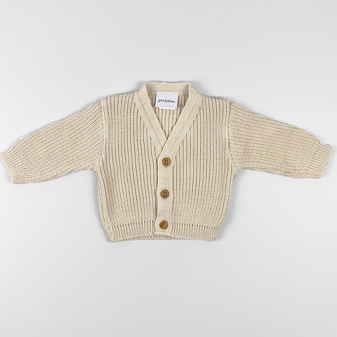 baby unisex beige v neck cardigan