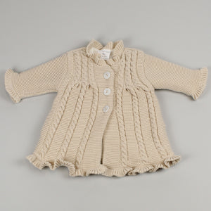 baby girls beige knitted coat