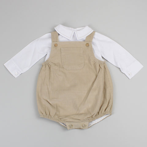baby boys corded beige outfit