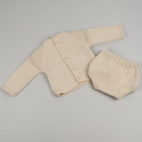 baby unisex knitted beige outfit