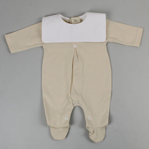 unisex baby beige sleepsuit