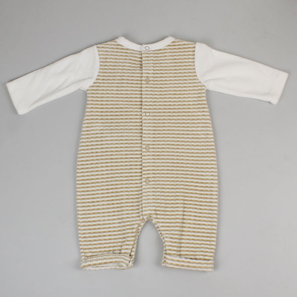 velour dungarees baby beige outfit