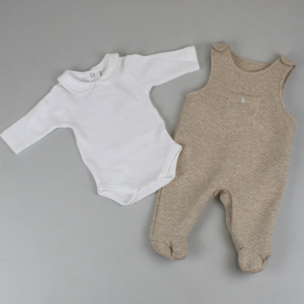baby boys winter outfit in beige