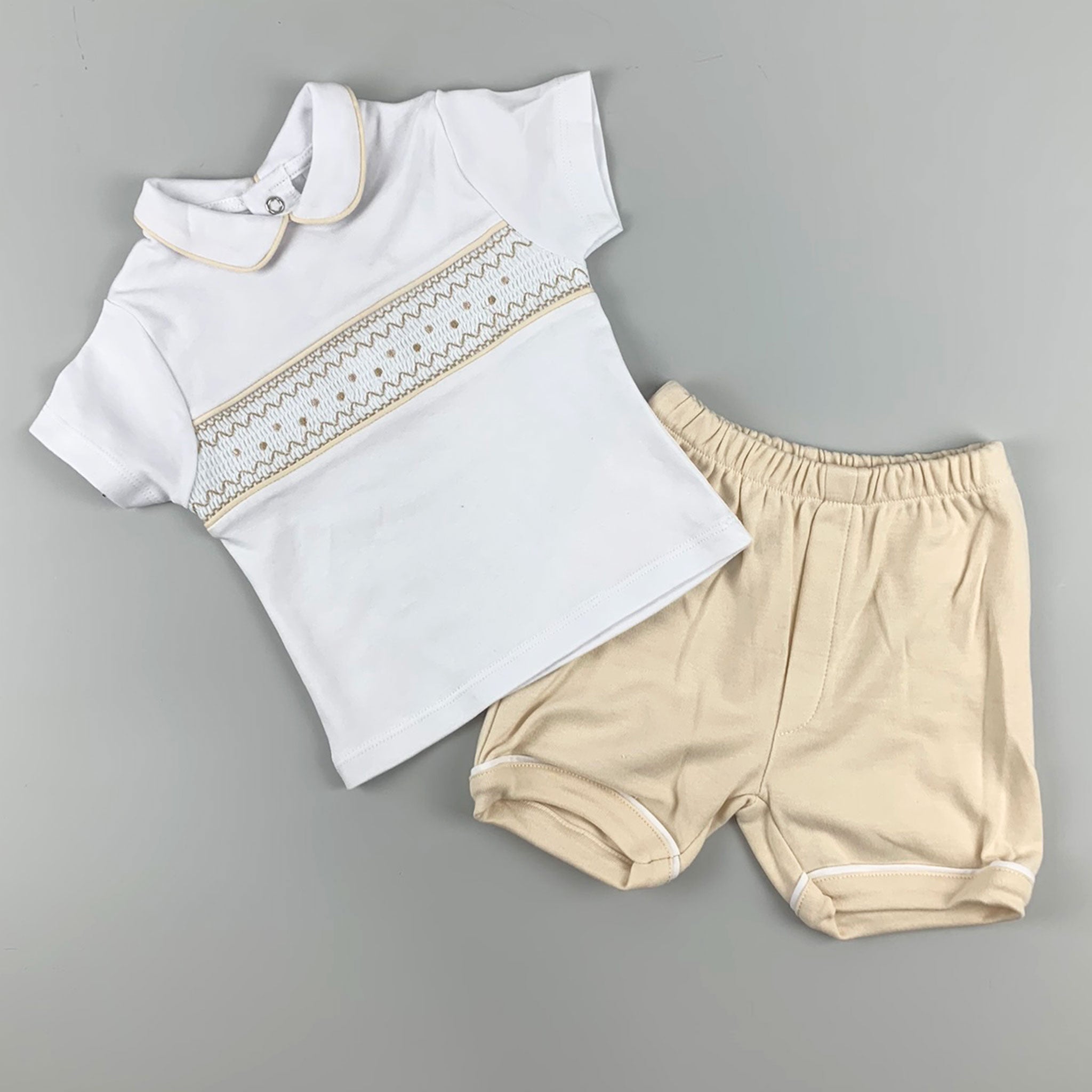 baby boys beige summer set