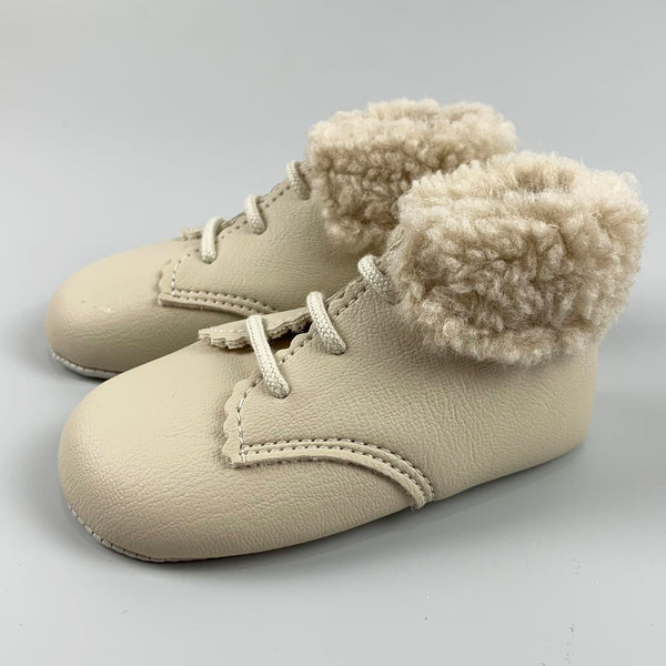 beige baby boots