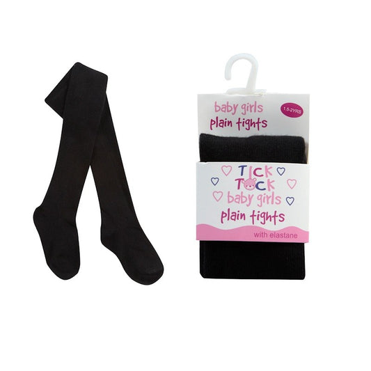 Baby Girls Black Cotton Rich Tights