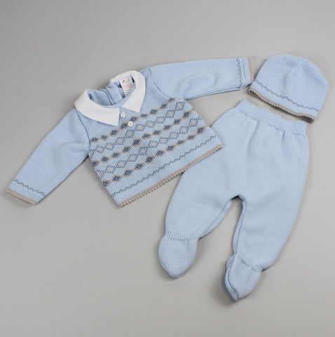 baby boys fairisle knitted outfit