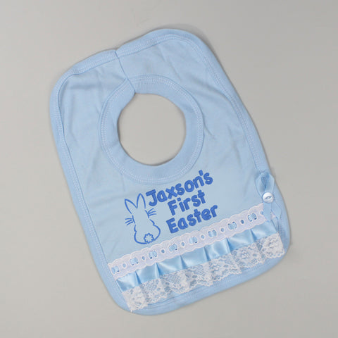Baby Boys Personalised First Easter Bib - Blue