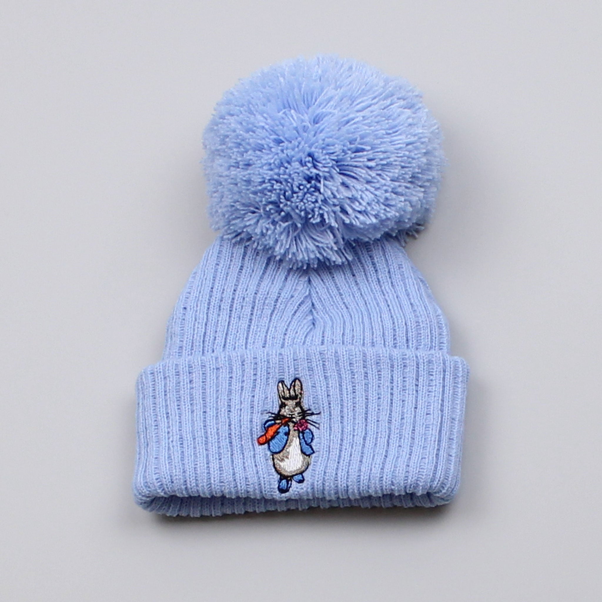 Baby Boys Pom Hat With Rabbit - Blue