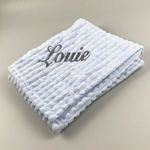 personalised bay blanket blue