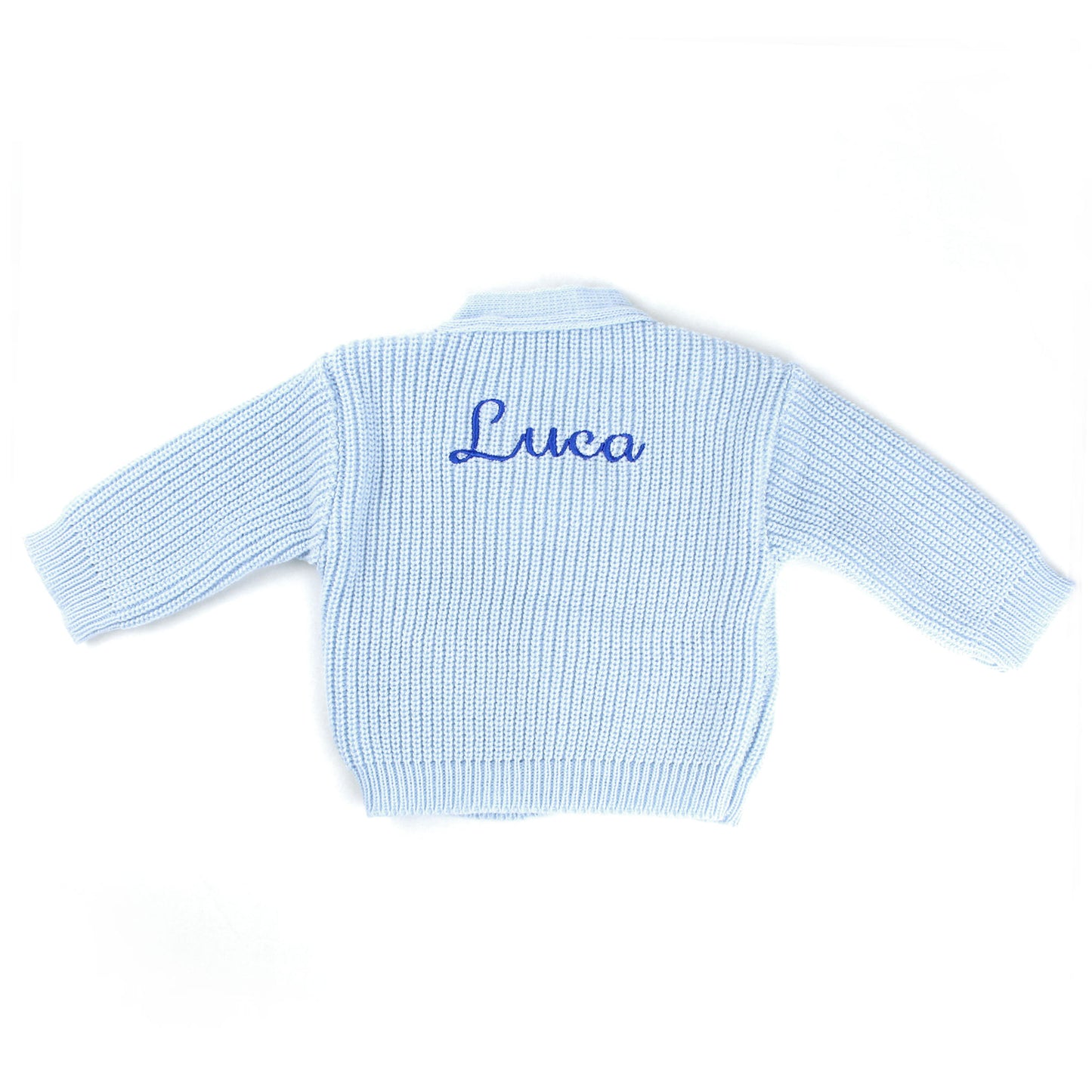 Personalised Name Baby Boys Cardigan – Blue