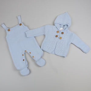 baby boys knitted dungarees and cardigan