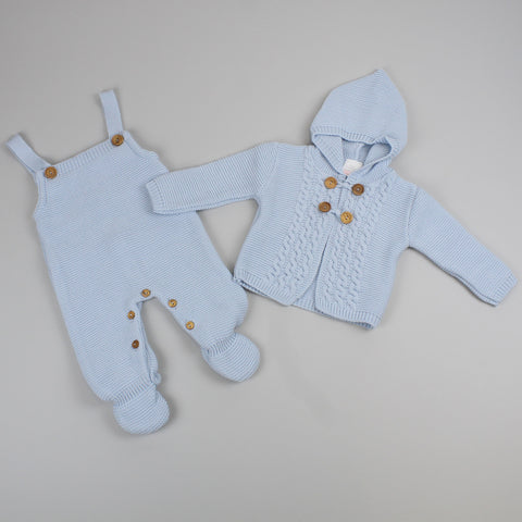 baby boys knitted dungarees and cardigan