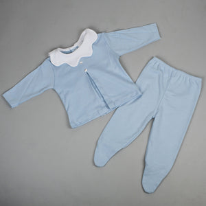 baby boys two piece blue outfit