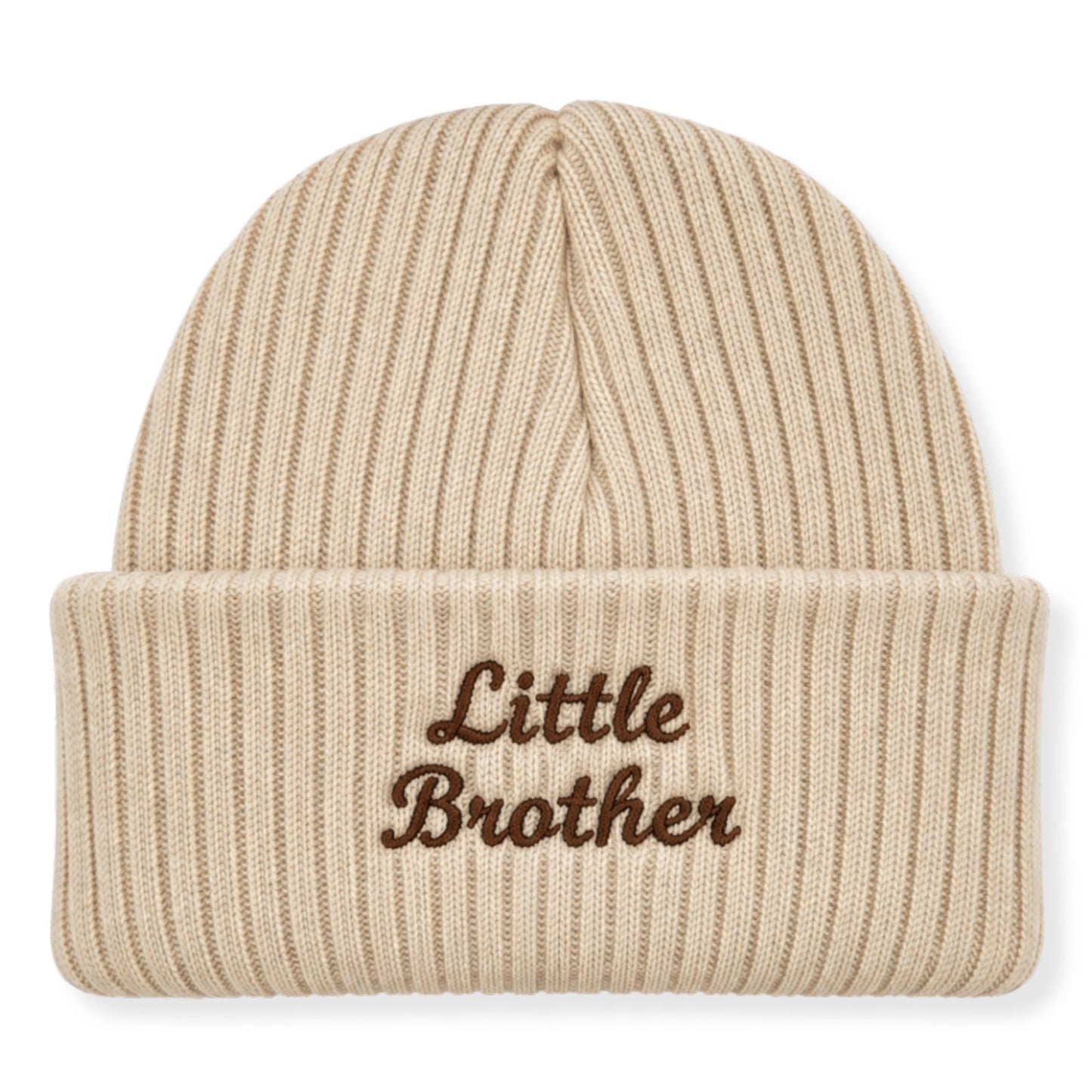Newborn Beanie Hat with Little Brother Embroidery