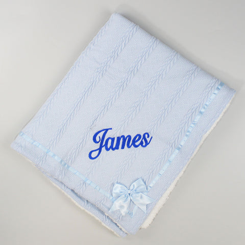 baby boys personalised blanket