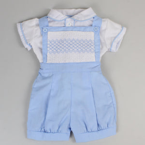 baby boys dungarees and white shirt