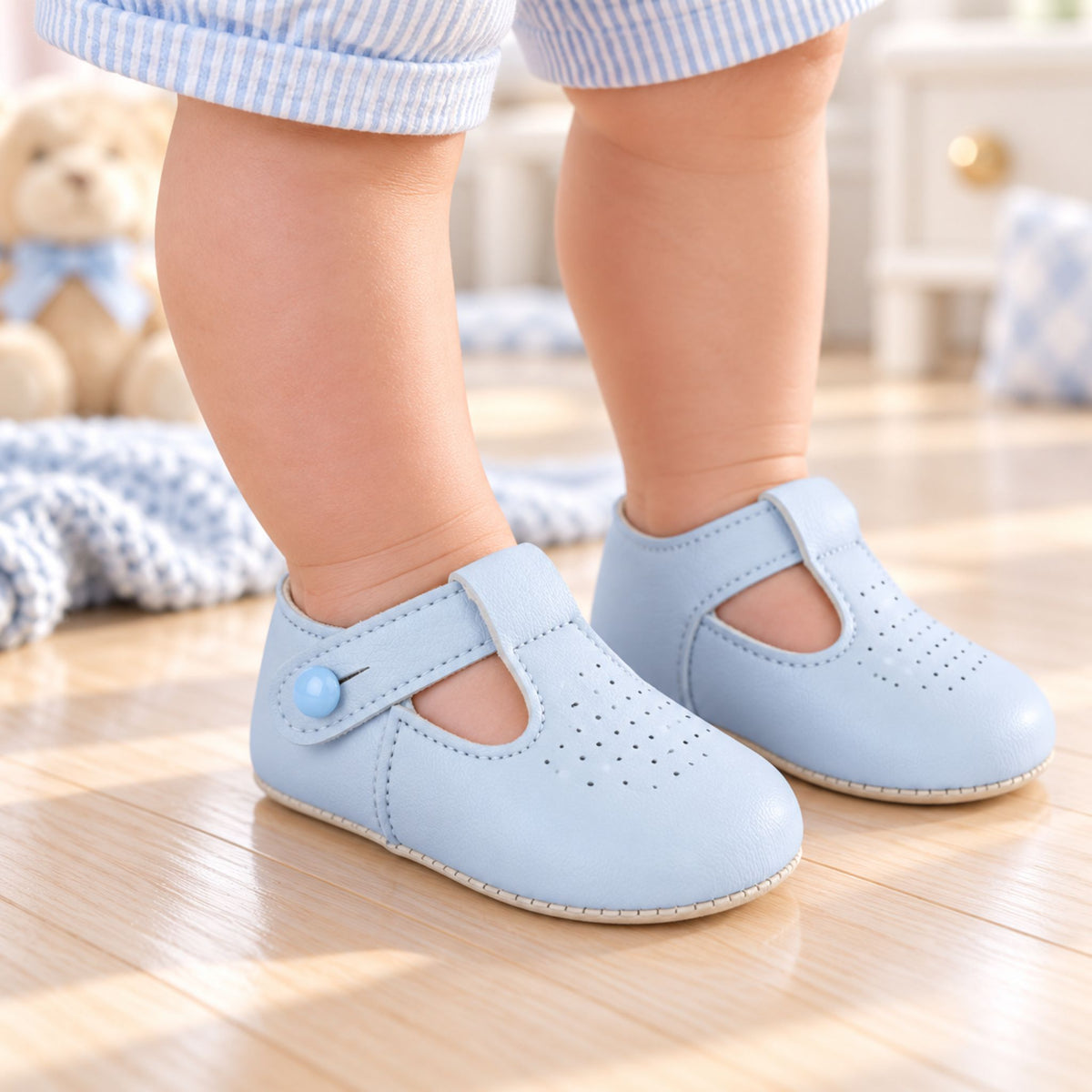 baby bos blue soft sole shoes